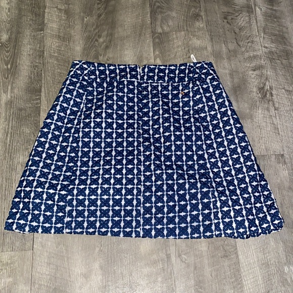 Nwot Mango MNG Textured Suiting Mini Skirt Navy and White - Picture 4 of 6